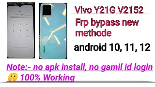 Vivo y21G frp bypass | Vivo v2152 frp bypass withaout pc | Vivo mobile frp bypass new methode .