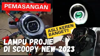 Obat Ganteng Scoopy New 2023 || Pemasangan Lampu Projie/Biled Merk AES turbo se 60 W