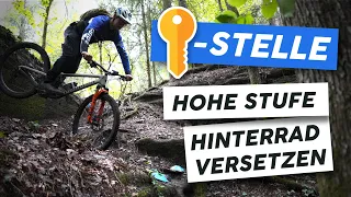 Schlüsselstelle analysiert | Hinterrad versetzen & hohe Stufe | MTB & eMTB Fahrtechnik Tutorial