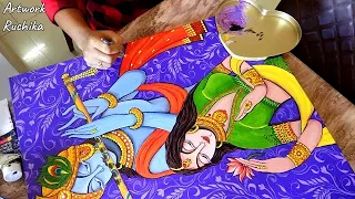 Radha Krishna Painting | Time lapse Painting | Radha Krishna Painting using Acrylic on Canvas