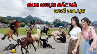 Đua ngựa Bắc Hà - Lào Cai - Các chú ngựa non mới xung trận đã ngã lia lịa