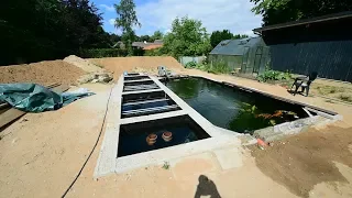 Modern Koi Blog #2993 - Ein 36.000 Liter Neuteich mit Bürstenfilter