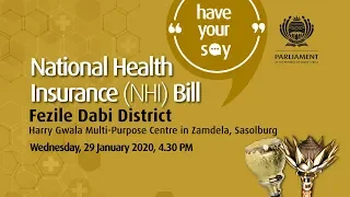 NHI Bill -Free State Public Hearing, 29 January 2020