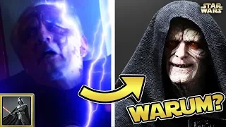 Star Wars: Warum wurde PALPATINE von seinen Machtblitzen so verstümmelt und Luke nicht?