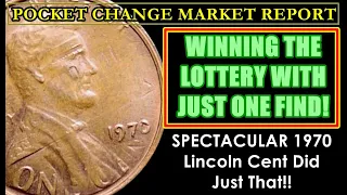 BIG PAYDAY FOUND IN A PIGGY BANK! Dream Find 1970 Lincoln Cent! POCKET CHANGE MARKET REPORT