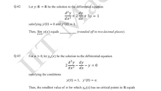 IIT JAM 2024 Math solution|| Question No. 42,43 ODE