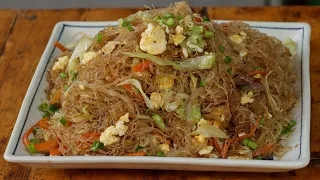 Fried Glass Noodles Recipe - Stir fried Bean Thread Noodles With Egg - Bodian Life