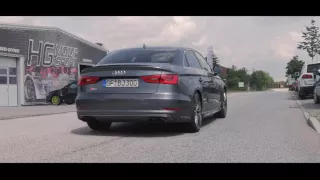 Audi S3 8V Exhaust Sound 89mm 3,5" Klappenauspuff Sportauspuff Bull-X EGO-X Klappenabgasanlage