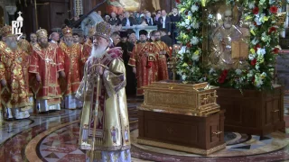 Патриарх Кирилл возглавил встречу мощей свт. Николая в Храме Христа Спасителя в Москве