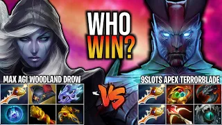 (DUAL PERSPECTIVE) AMAZING 9000MMR BATTLE BETWEEN MAX AGI DROW RANGER VS 9SLOTS APEX TB | DOTA 2