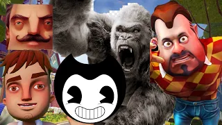 Hello Neighbor - New Neighbor Dark Riddle King Kong Aaron Bendy Gameplay Walkthrough