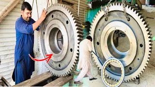 Amazing process of repair Heavy Gear Shaft of Rig Mud Pump[Refurbished by Extraordinary Mechanic