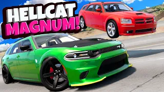 This HELLCAT Dodge Magnum is a BEAST for Police Chases in BeamNG Drive Mods!