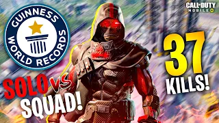 NEW WORLD RECORD SOLO VS SQUAD 37 KILLS IN BLACKOUT - COD MOBILE | BATTLE ROYALE