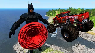 Monster Truck VS Portal Trap To Universe BATMAN | BeamNg.drive