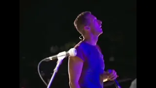 Coldplay performing My Universe with BTS on screen at Global Citizen Live