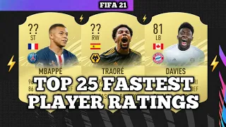 FIFA 21 | TOP 25 FASTEST PLAYERS (EUROPE) | FT. ADAMA, DAVIS, MBAPPE & MORE