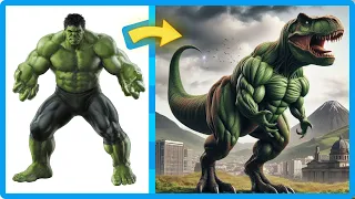 AVENGERS but T-REX HERO 💥 VENGERS 😍 ALL CHARACTERS (MARVEL & DC) 2024