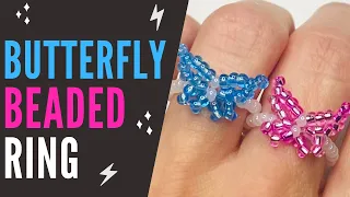 How to Make Beaded Butterfly Ring - Beaded Butterfly Ring Tutorial