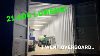 Shipping Container Workshop Build - Lighting Finished