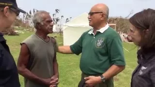 Fijian President H.E Jioje Konrote tours Vanuabalavu, post cyclone Winston