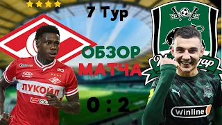 ОБЗОР МАТЧА Спартак 0 : 2 .