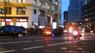 President Obama Motorcade San Francisco @ 3rd St & Market St (February 12, 2015)