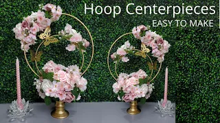 DIY Hoop Wedding Centerpieces With Dollar Tree Candle Holder