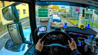 ASMR 🇩🇪 POV Truck Driving 2023 Scania | Big City Traffic | 4k New Gopro