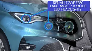 New Renault ZE50 Driving with Lane Assist / B Mode / Headlights at Night