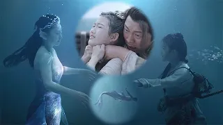 In order to get the tears of the mermaid, the cruel father uses his daughter to seduce the mermaid
