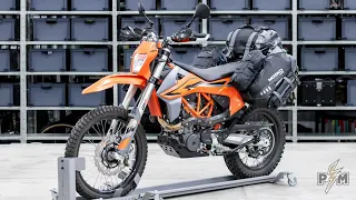 Perun moto KTM 690 2019+ Luggage rack, Extension plate and Heel guards with Mosko moto Reckless 80