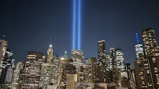 Tribute in Light 9/11 Memorial. World Trade Center 2021