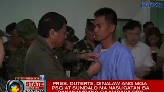 SONA: Pres. Duterte, dinalaw ang mga PSG at sundalo na nasugatan sa pananambang sa Marawi city