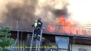 Пожар! Горит Жилой Дом На Дарнице 14.06.2015, Киев, Украина