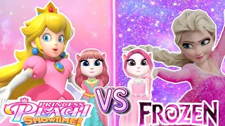 MY Angela Vs princess peach 🍑🍑 Vs FROZEN ❄️🌨️☃️ cosplay 💖✨🤩