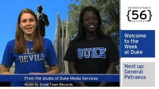 The Week at Duke {in 60 Seconds}: Gen. Petraeus; 9-11 Class; Amazon Study