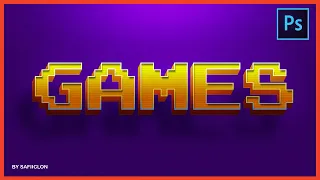 [ Photoshop Tutorial ] How to Create 3D Pixel Game Text Effect in Photoshop