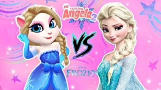 my talking angela vs frozen Disney princess ♥️🥶🔵| elsa👸|frozen 🎄👰|#viralvideo #capcut #edit #gaming