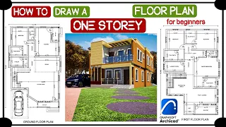 How To Draw A One Storey Floor Plan in Archicad || For Beginners