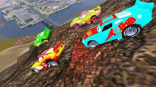 GTA 4 Lightning McQueen Cliff Drop Crash Testing Episode 6 | GTA IV Disney Cars Mod