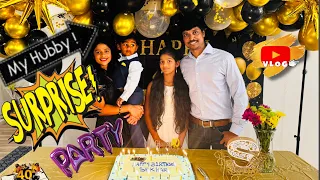 Biggest surprise birthday party to my HUSBAND 🎉🥳 #latest  #decoration #food #usa #vlog #telugu #new