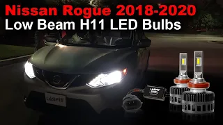 2018-2020 Nissan Rogue Headlight Low Beam H11 LED Bulbs [Install&Review]