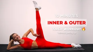 10MIN INNER&OUTER THIGH BURN WORKOUT 🔥 WITHOUT GETTING UP | Evelyn Konrad
