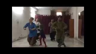 Cute Kid dances around classical Indian dance class