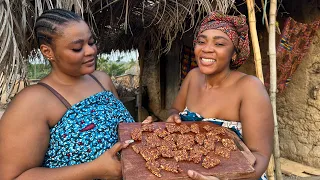 How to make African CANDY Peanut Brittle  NKATIE CAKE in African Village