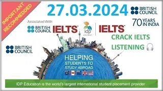 BRITISH COUNCIL IELTS LISTENING PRACTICE TEST - 27.03.2024