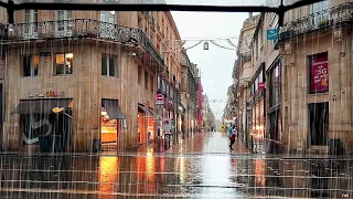 [3Hours] November Rain Walk Compliation |Nov 2022|Bordeaux 4k| ASMR Heavy Rain sounds for sleeping