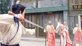 Enemy swordsman defeated all the kung fu monks, except for a young monk who swept the floor!