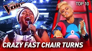 TOP 10 | Insanely QUICK Chair Turns in The Voice